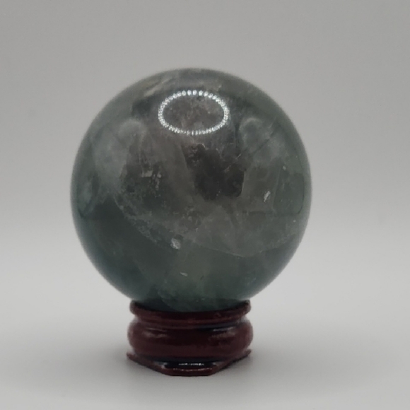 Other - Elegant Green Fluorite Crystal Sphere on Stand